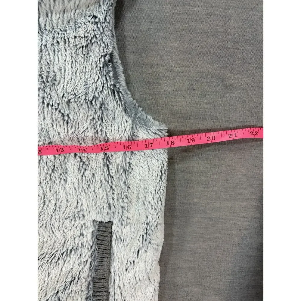 Patagonia Conejo Vest Women XSmall Gray Hooded Full Zip Faux Fur Fleece Pockets